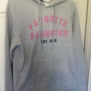 Favorite daughter Gray Hoodie with Pink Lettering